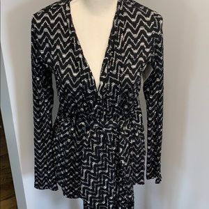 Julian Chang Wrap Cardigan XS, Black and Silver